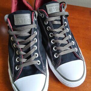 Men's Converse All Star Dual Collar Black Low Top Shoes Sneakers sz 10 Womens 12